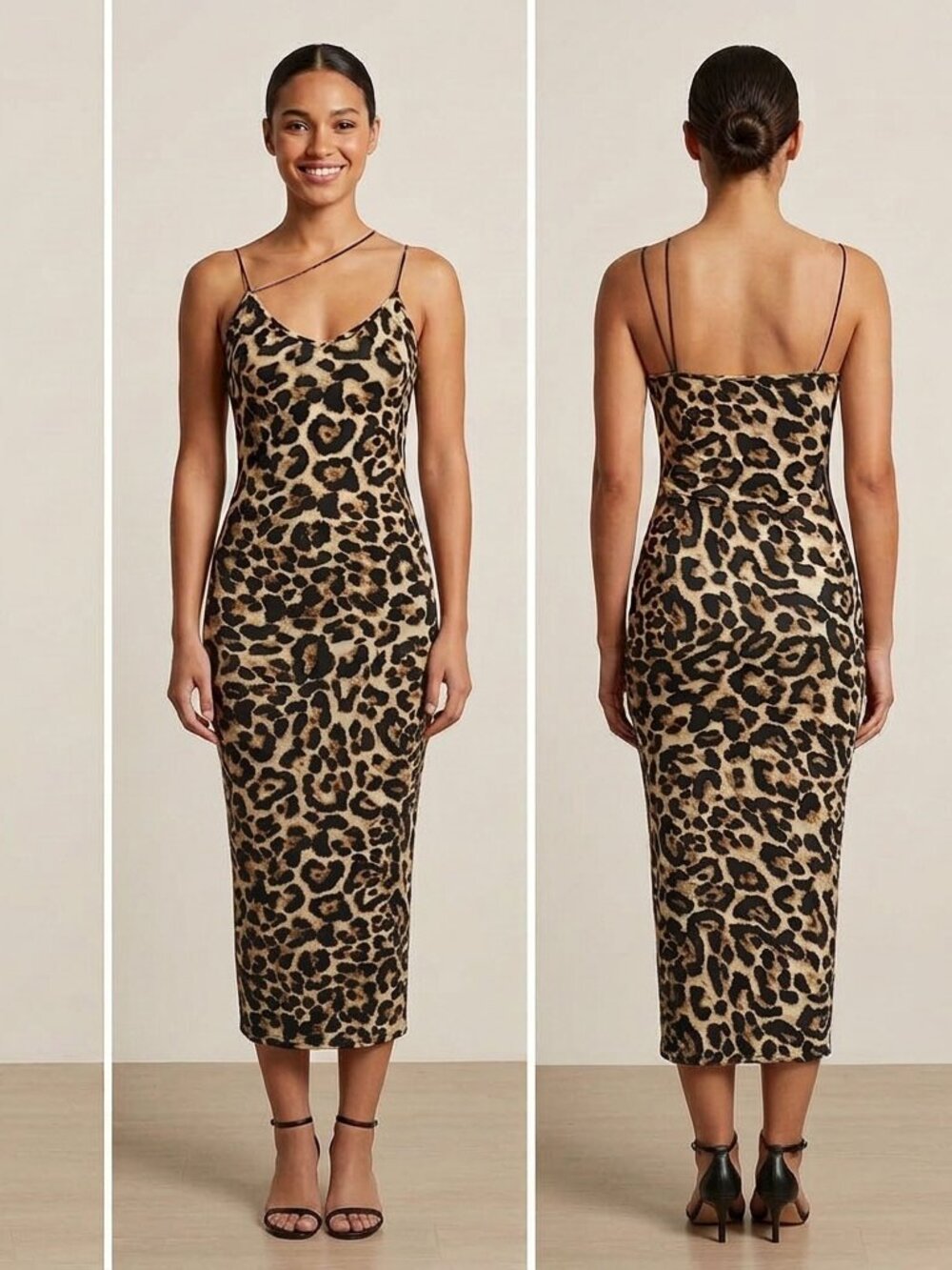 Sexy long leopard dress